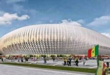 La maquette du futur stade olympique de Diamniadio