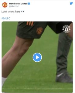 Manchester United : Cavani à l'entraînement à deux jours du match contre le PSG