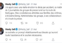 Le Groupe Leral touché par la Grande faucheuse : la solidarité du Président Macky Sall sur twitter