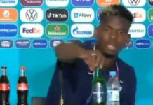 [Vidéo] France-Allemagne : Pogba retire une bouteille de bière avant sa conf. de presse
