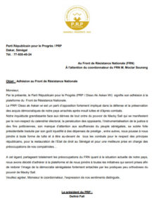 Coalition: Le PRP de Déthié Fall adhère au Front de Résistance Nationale