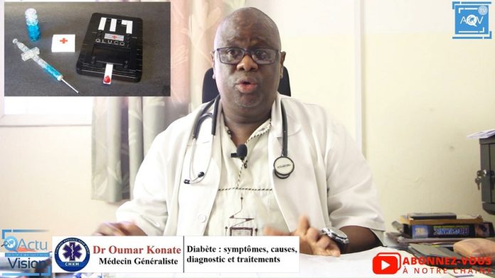 Docteur Oumar Konaté nous parle du Diabéte de type 1 et 2 définition, symptômes ,traitements