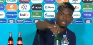 [Vidéo] France-Allemagne : Pogba retire une bouteille de bière avant sa conf. de presse