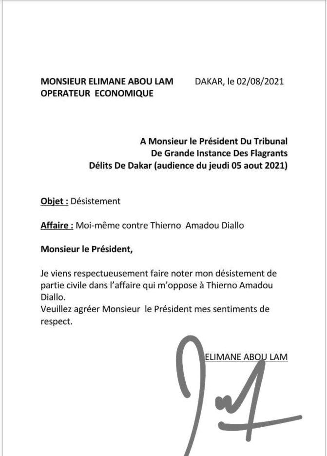 Vol en réunion: Elimane Abou Lam se désiste de l'affaire qui l'oppose à Thierno A.Diallo