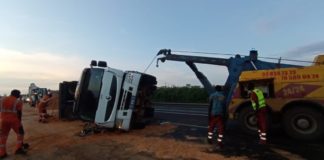 Autoroute à péage: Un camion s'est renversé à hauteur de Sangalkam