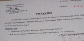 Conseil départemental de Rufisque: Le président Pape Mamadou Fam de YAW installé ce mardi