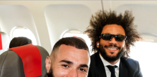 Ligue des Champions : les joueurs du Real dans l'avion pour Manchester (IMAGES)
